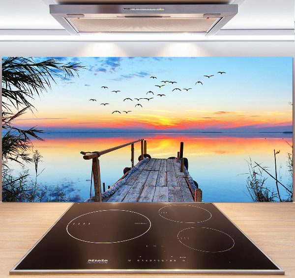 Spatscherm keuken Steiger aan het meer