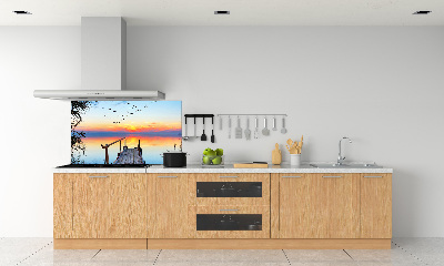 Spatscherm keuken Steiger aan het meer