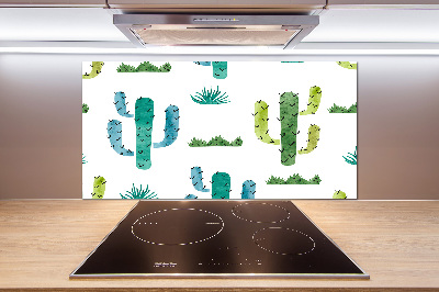 Glazen achterwand keuken Cactussen