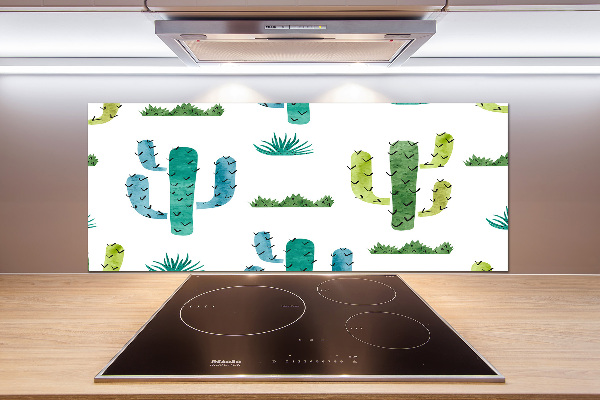 Glazen achterwand keuken Cactussen