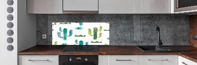 Glazen achterwand keuken Cactussen