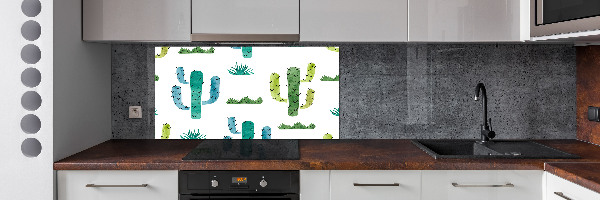 Glazen achterwand keuken Cactussen