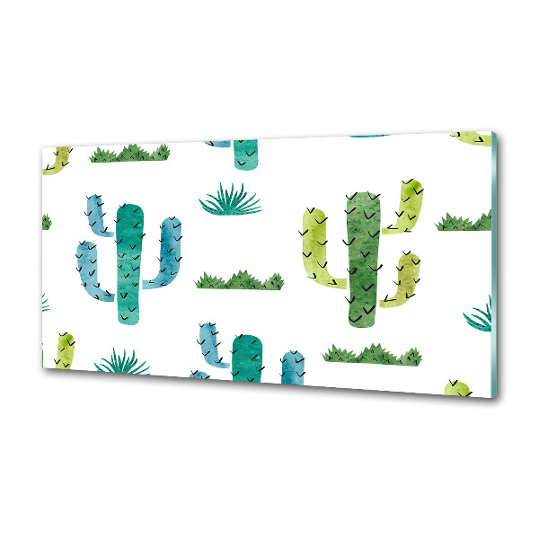 Glazen achterwand keuken Cactussen