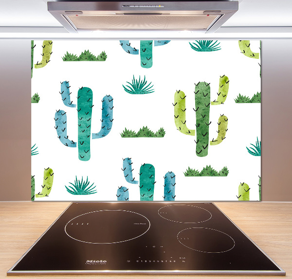 Glazen achterwand keuken Cactussen
