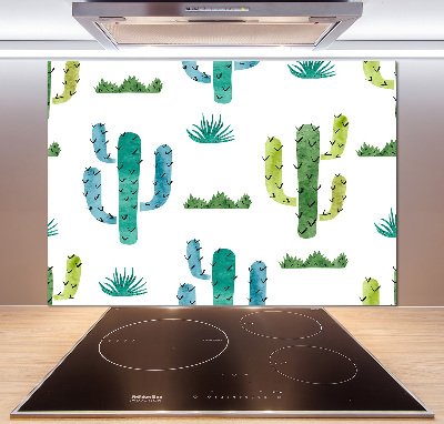Glazen achterwand keuken Cactussen