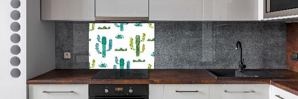Glazen achterwand keuken Cactussen