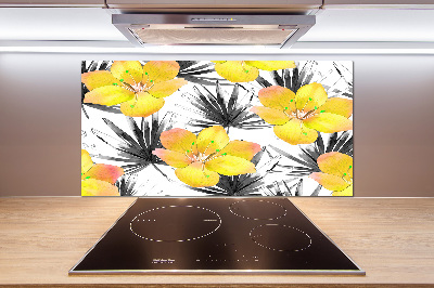 Achterwand keuken Tropische bloemen