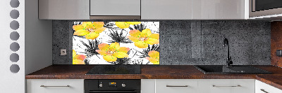 Achterwand keuken Tropische bloemen