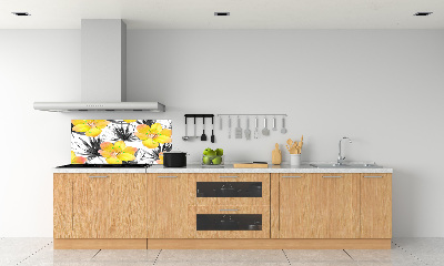 Achterwand keuken Tropische bloemen