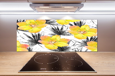 Achterwand keuken Tropische bloemen