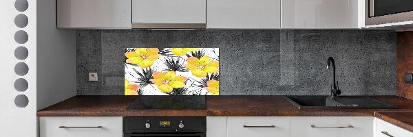 Achterwand keuken Tropische bloemen