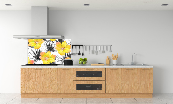 Achterwand keuken Tropische bloemen