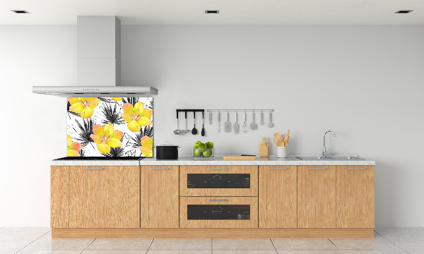 Achterwand keuken Tropische bloemen