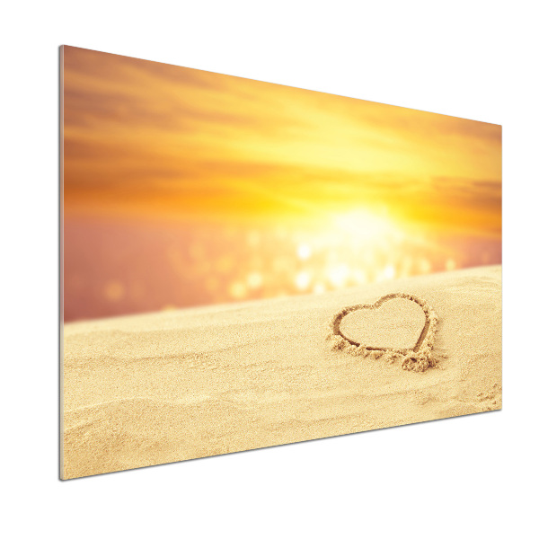 Spatscherm keuken Hart in het zand