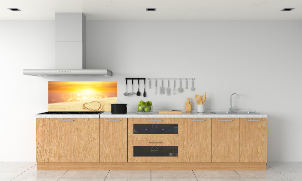 Spatscherm keuken Hart in het zand