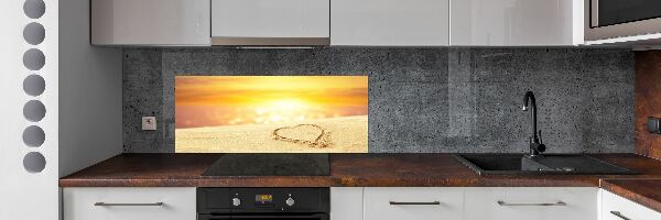Spatscherm keuken Hart in het zand