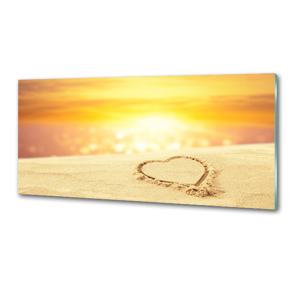 Spatscherm keuken Hart in het zand