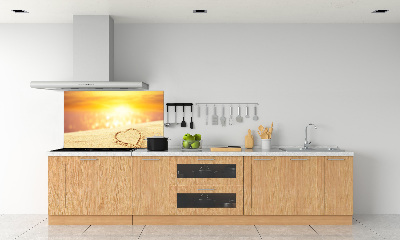 Spatscherm keuken Hart in het zand