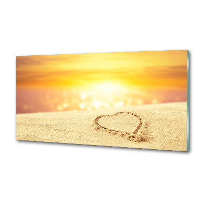 Spatscherm keuken Hart in het zand