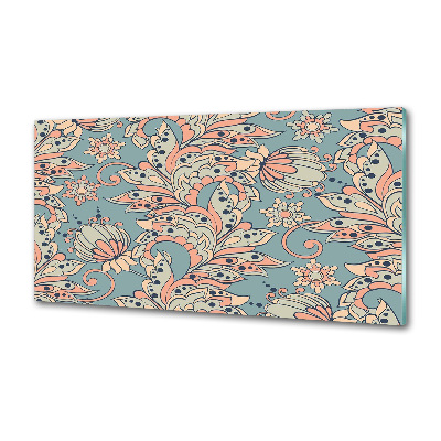 Spatscherm keuken Etnische bloemen