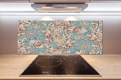 Spatscherm keuken Etnische bloemen