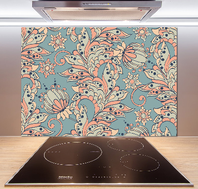 Spatscherm keuken Etnische bloemen