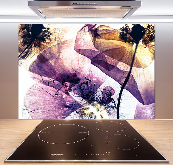 Spatscherm keuken Droge klaprozen