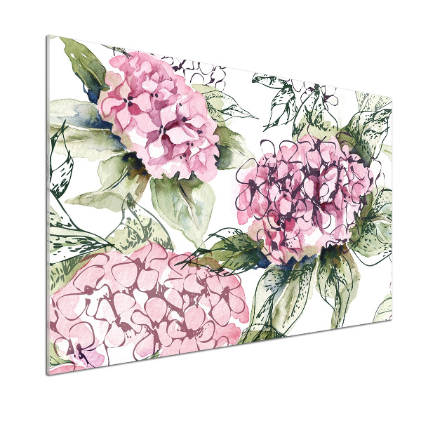 Spatscherm keuken Hortensia