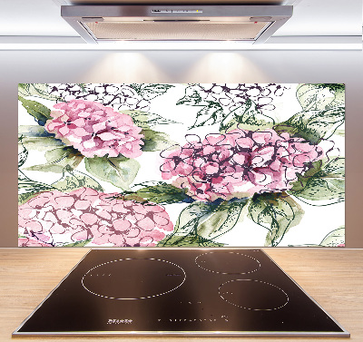 Spatscherm keuken Hortensia
