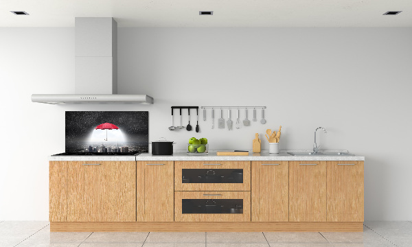 Spatplaat keuken Paraplu boven de stad