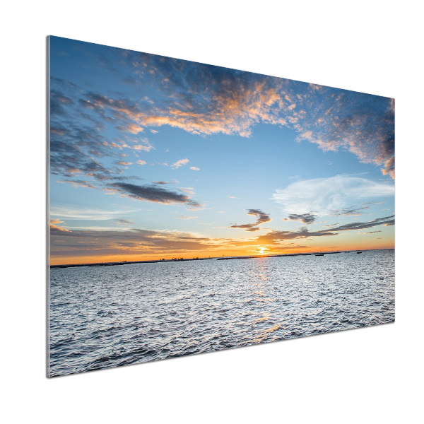 Spatscherm keuken Schemering aan zee