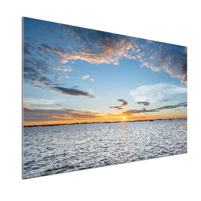 Spatscherm keuken Schemering aan zee