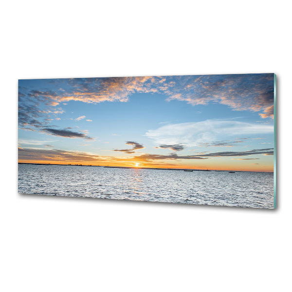 Spatscherm keuken Schemering aan zee