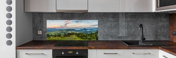 Spatplaat keuken Panorama van het Pieninygebergte