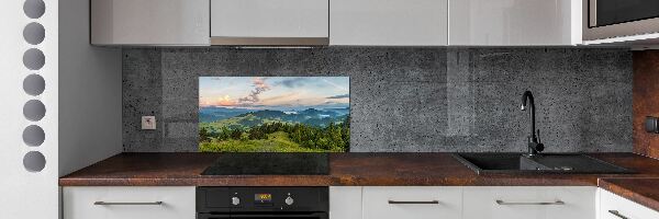 Spatplaat keuken Panorama van het Pieninygebergte