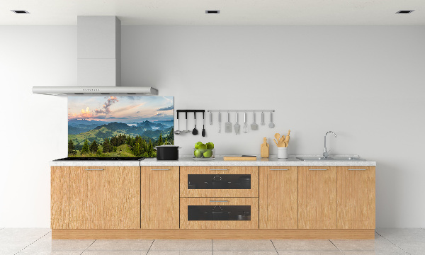 Spatplaat keuken Panorama van het Pieninygebergte