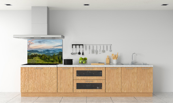 Spatplaat keuken Panorama van het Pieninygebergte