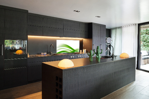 Glazen achterwand keuken Abstracte golven