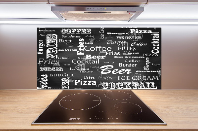 Glazen achterwand keuken Restaurantmenu