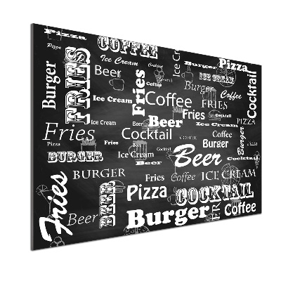 Glazen achterwand keuken Restaurantmenu