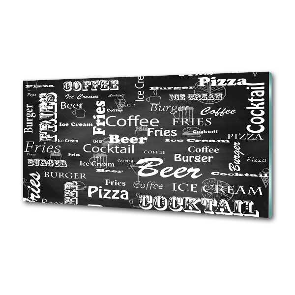 Glazen achterwand keuken Restaurantmenu