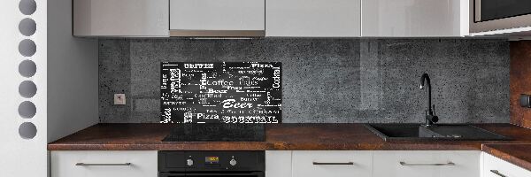 Glazen achterwand keuken Restaurantmenu