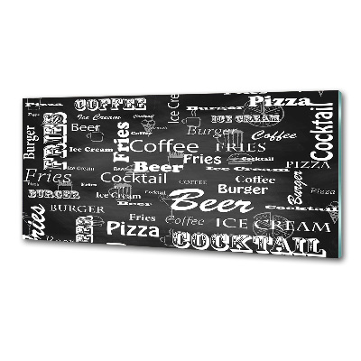 Glazen achterwand keuken Restaurantmenu