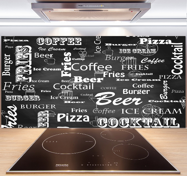 Glazen achterwand keuken Restaurantmenu