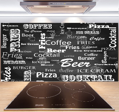 Glazen achterwand keuken Restaurantmenu