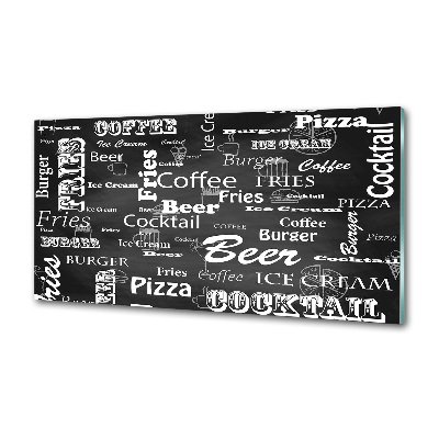 Glazen achterwand keuken Restaurantmenu