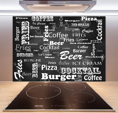 Glazen achterwand keuken Restaurantmenu