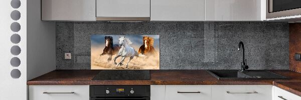 Achterwand keuken Paarden in de woestijn