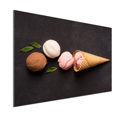 Glazen achterwand keuken IJs in een wafelhoorntje