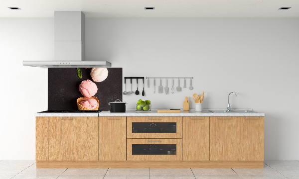 Glazen achterwand keuken IJs in een wafelhoorntje